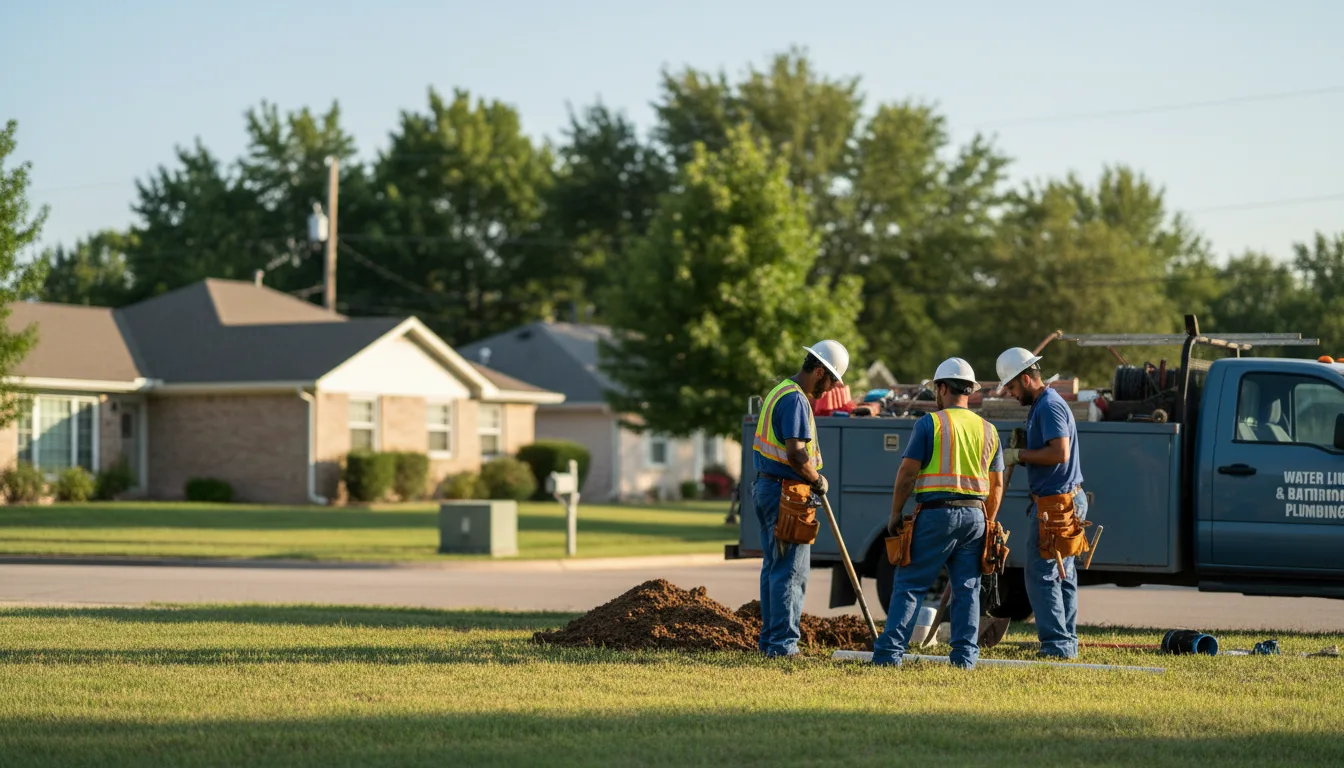 Residential water line and bathroom plumbing service in Elk City, KS